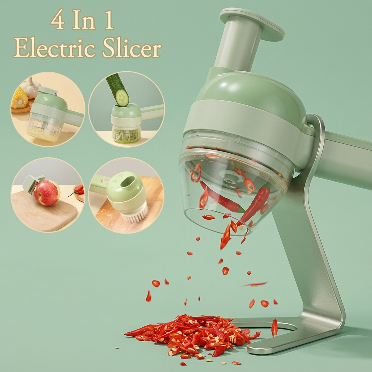 4 in 1 Handheld Electric Vegetable Cutter Set